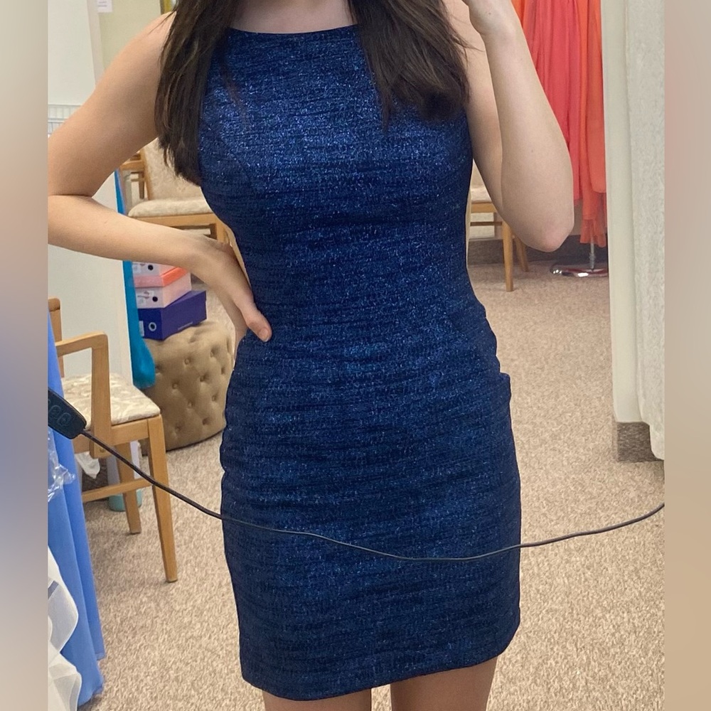 NWT Jovani Blue Sparkle Cocktail Dress - size 2